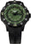 Pulsera de hombre con esfera verde, bisel negro y correa de caucho con recortes