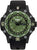 Pulsera de hombre con caja negra, esfera verde y correa de caucho negra