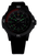 Reloj Traser para hombre con correa de caucho negra, esfera negra e índices luminosos verdes
