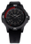 Reloj Traser para hombre con correa de caucho negra, esfera negra y bisel exterior rojo