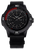 Reloj Traser para hombre, caja negra, correa textil negra, bisel rojo