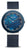 Reloj Bering para mujer con esfera azul, bisel redondo de cerámica y correa de malla