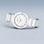 Reloj Bering para mujer con caja redonda y pulsera de eslabones de cerámica, esfera blanca