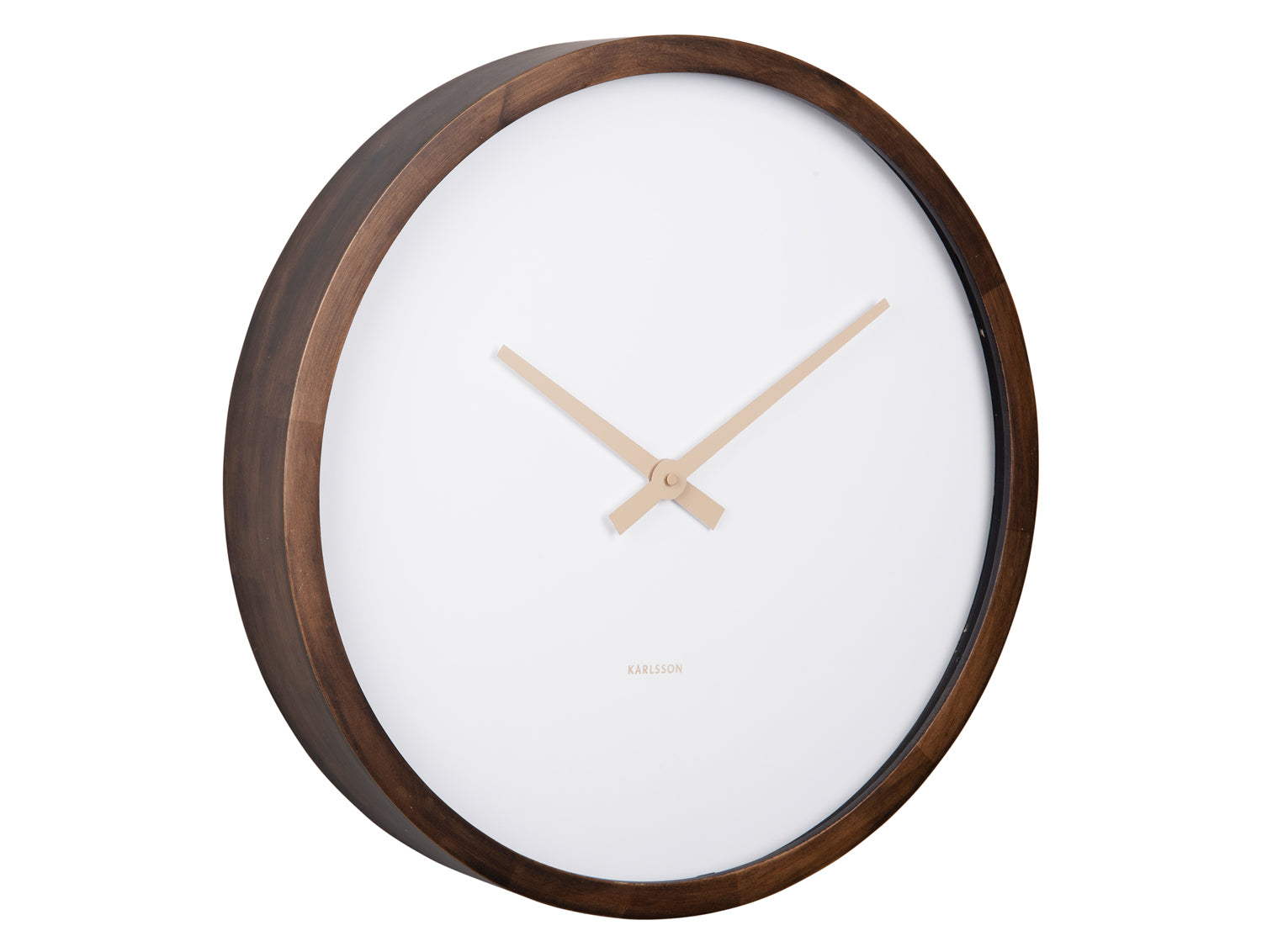 Karlsson Ancho Large KA5928DW Wanduhr Dunkles Holz • Sweep-Uhrwerk • Minimalistisches Design