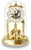 Reloj de mesa con esfera redonda, campana de cristal y péndulo giratorio, diseño dorado