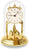 Reloj de mesa de latón con campana de cristal, esfera redonda, números romanos y péndulo giratorio
