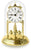 Reloj de mesa de latón con campana de cristal, números romanos y manecillas, diseño clásico