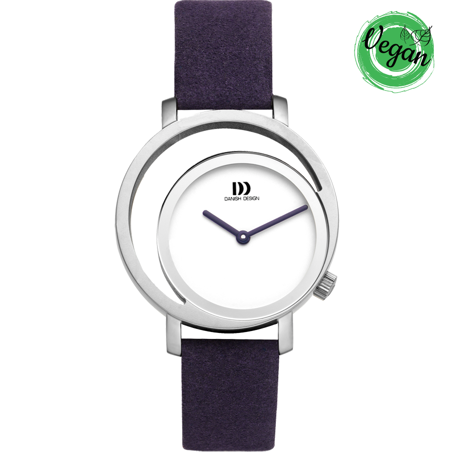 Danish Design Frihed Pico IV22Q1271 Damenuhr Lila • Offzentriertes Zifferblatt • Mikrofaser-Armband