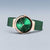 "Reloj de mujer con correa de malla verde y esfera verde, bisel en tono oro rosa"