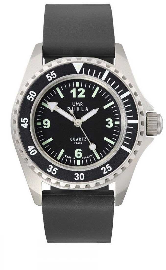 Reloj infantil con esfera negra, correa de silicona negra y caja plateada
