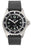 Reloj infantil con esfera negra, correa de silicona negra y caja plateada