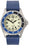 Reloj de natación de combate para hombre con correa de silicona azul y esfera blanca