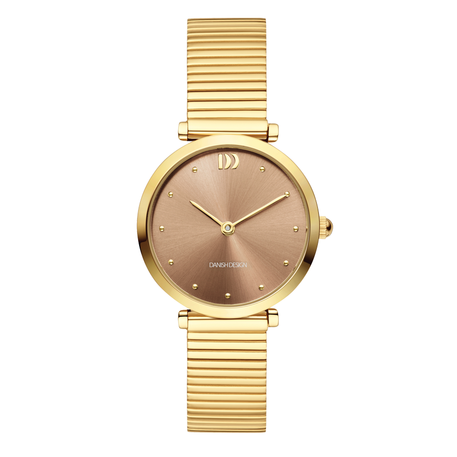 Danish Design Ava IV88Q1301 Damenuhr Goldfarben • Minimalistisches Zifferblatt • Edelstahlarmband