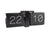 Schwarze Flip-Clock mit Klappziffern, Anzeige 22 und 10