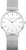 Reloj de mujer Bering con esfera blanca y correa milanesa, cristal de zafiro