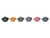 Mini-Dreieck-Wecker im 6er-Set, mehrfarbig: schwarz, braun, grün, grau, rosa, blau