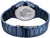 Fondo de reloj solar para hombre con mapa del mundo en relieve y pulsera de metal azul