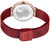 Fondo de reloj Bering para mujer con diseño de mapa del mundo en cristal y correa de malla roja