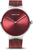 Reloj Bering Classic con esfera roja y correa milanesa burdeos