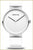 Reloj de hombre con esfera blanca, correa blanca y caja redonda plateada