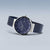 Pulsera de hombre con caja redonda y correa milanesa azul oscuro, esfera azul