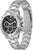 Reloj de mujer de perfil con esfera negra, bisel taquímetro, brazalete de acero inoxidable de BOSS
