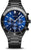 Reloj de hombre con esfera azul Sunray, subesferas de cronógrafo y brazalete de metal negro