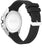 Reloj de hombre con correa de silicona negra, caja de metal y tapa trasera grabada