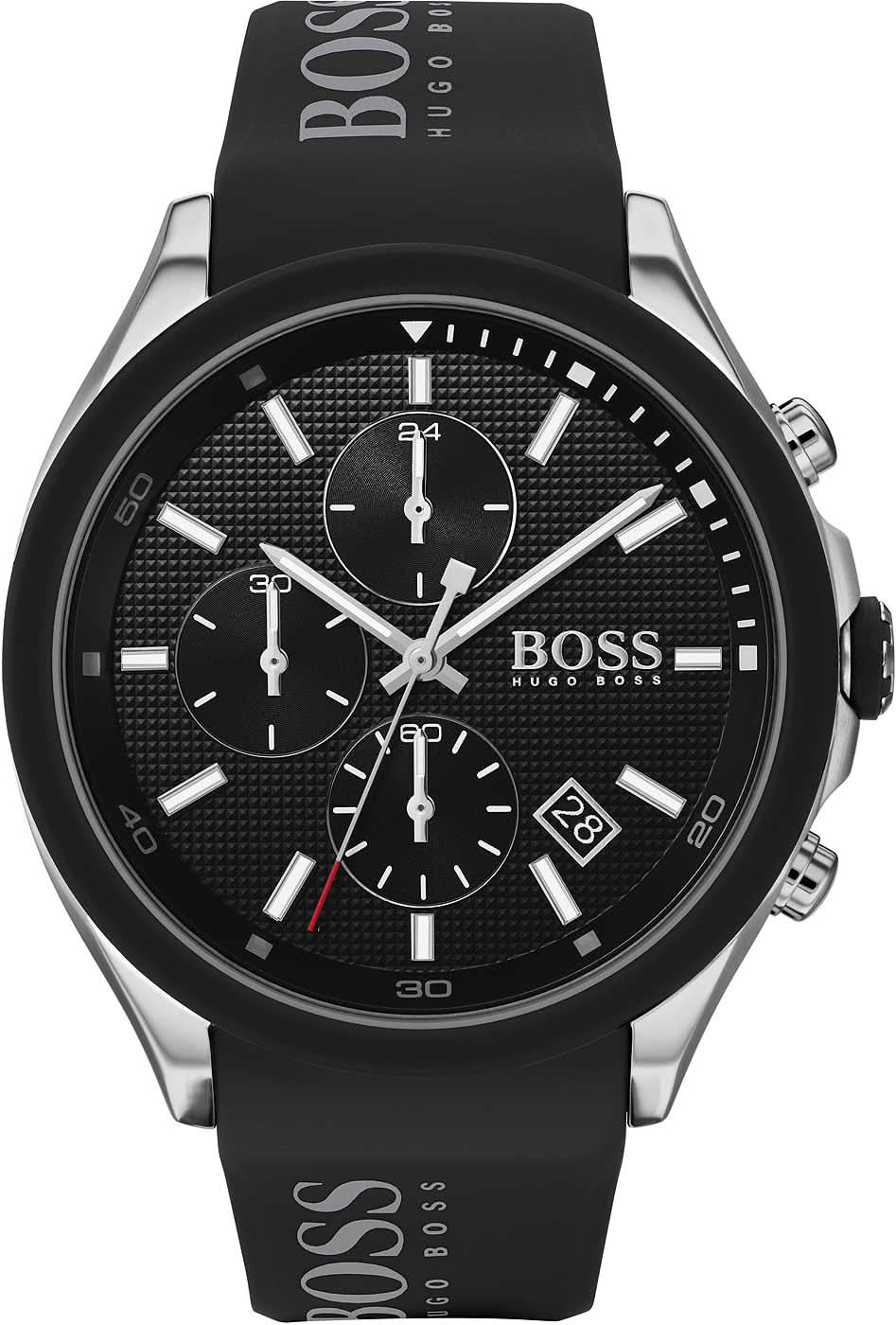 Reloj deportivo BOSS para hombre con correa de silicona negra y esfera con cronógrafo