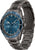 Reloj de hombre con esfera azul, correa de acero inoxidable color antracita y pulsadores laterales