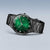 Reloj de hombre en formato horizontal con esfera verde y brazalete de eslabones negro