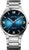 Reloj Bering para hombre de titanio con esfera azul y correa de metal plateado