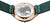 Fondo de reloj de mujer con grabado y pulsera milanesa verde