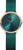 Reloj de mujer: pulsera milanesa verde, esfera verde, caja en tono oro rosa