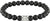 Pulsera de hombre de cuentas de ónix negro con placa central plateada