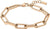 Pulsera Boss Jewelry de acero inoxidable en tono oro rosa con eslabones de cadena gruesos y colgante