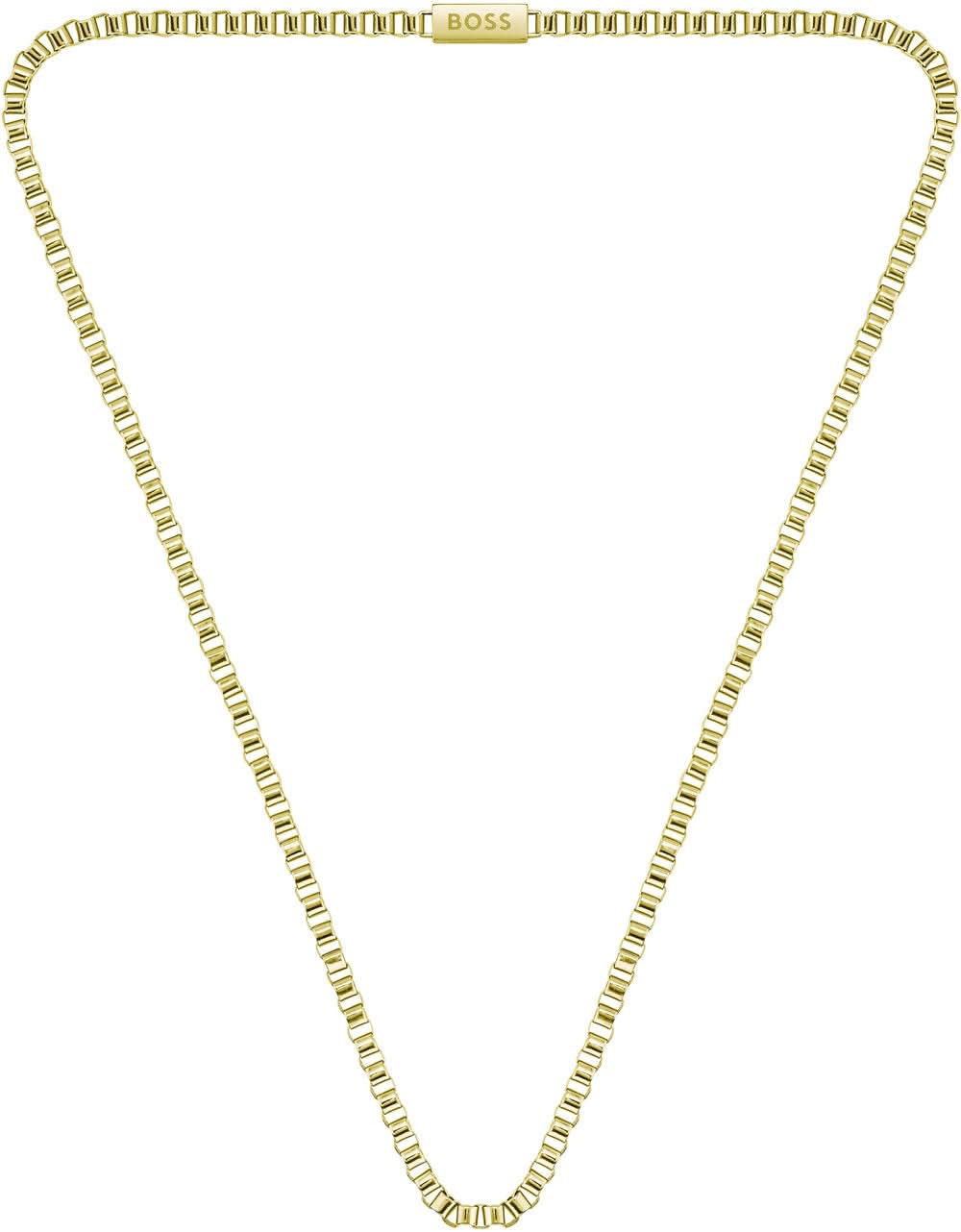 Collar dorado de acero inoxidable con cadena de eslabones finos