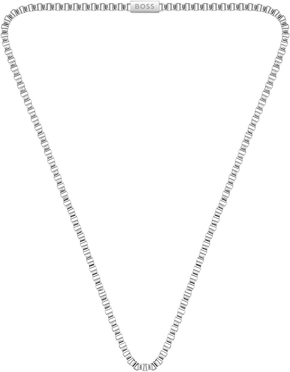 Cadena veneciana de plata con eslabones rectangulares, longitud de cadena abierta