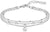 Pulsera multicapa con colgantes, plateada, cierre de cadena, logo BOSS