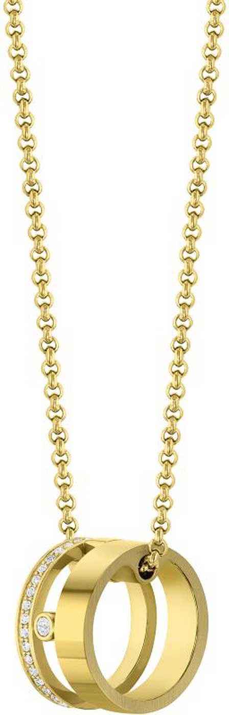 Collar dorado con colgante de anillo y eslabones