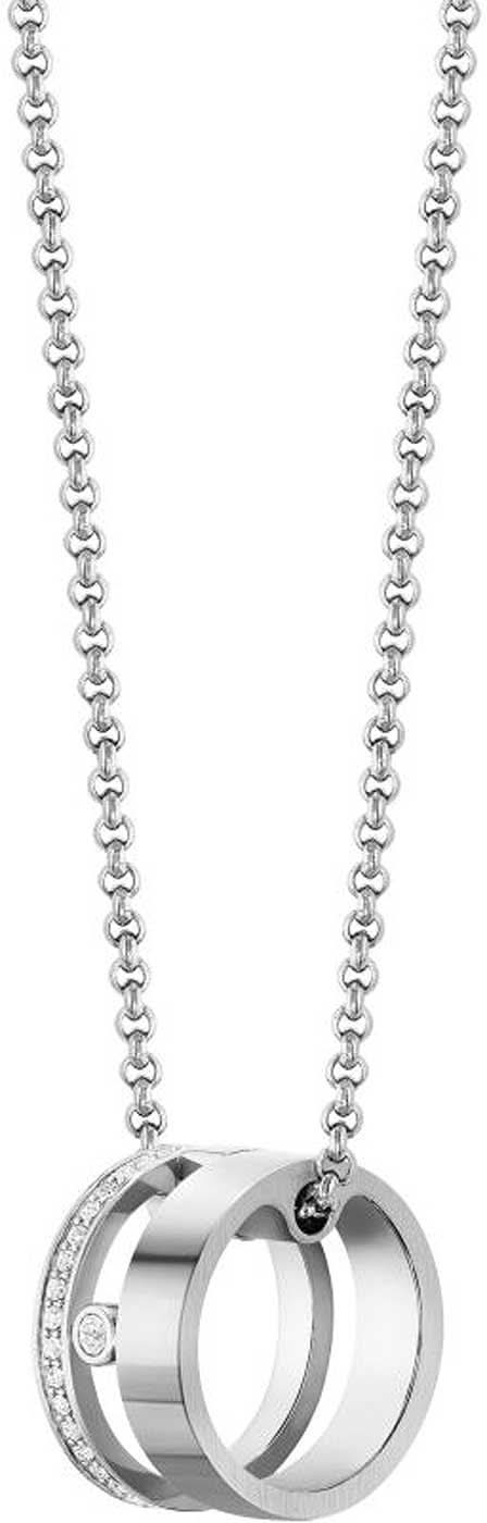 Collar de plata con cadena de eslabones y colgante de anillo
