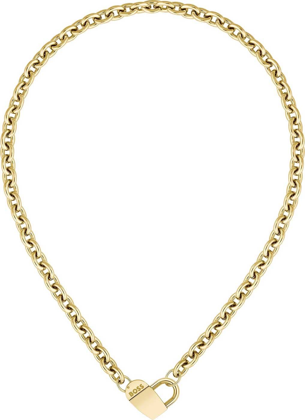 Collar con corazón, cierre magnético grande y colgante de corazón, cadena dorada