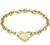 Pulsera con eslabones en forma de corazón en tono dorado y cierre magnético grande, BOSS