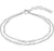 Pulsera de doble fila de cadenas plateadas con colgante BOSS y detalles de piedras