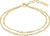 Pulsera de doble fila con eslabones dorados y piedras de bisutería transparentes, colgante BOSS