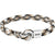 Pulsera de nailon multicolor con ribete textil trenzado y hebilla plateada con BOSS