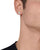 Pendientes de hombre para la oreja: pequeña placa rectangular con inscripción BOSS, plateados