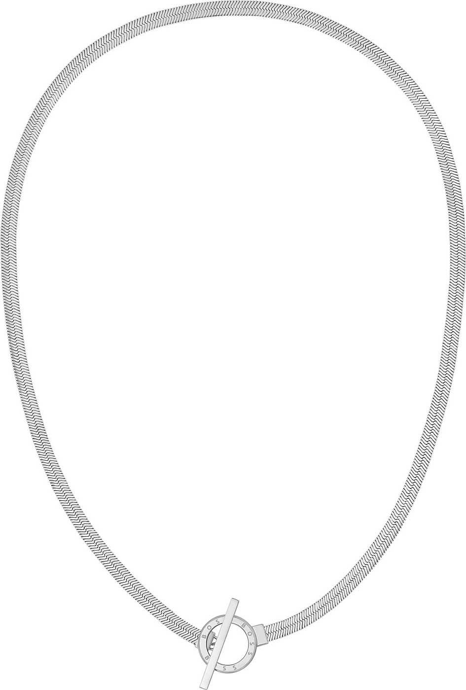 Collar de espiga con cierre de palanca en metal plateado