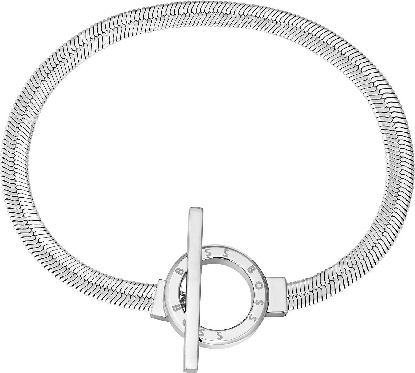 Pulsera de espiga con cierre de palanca en color plateado