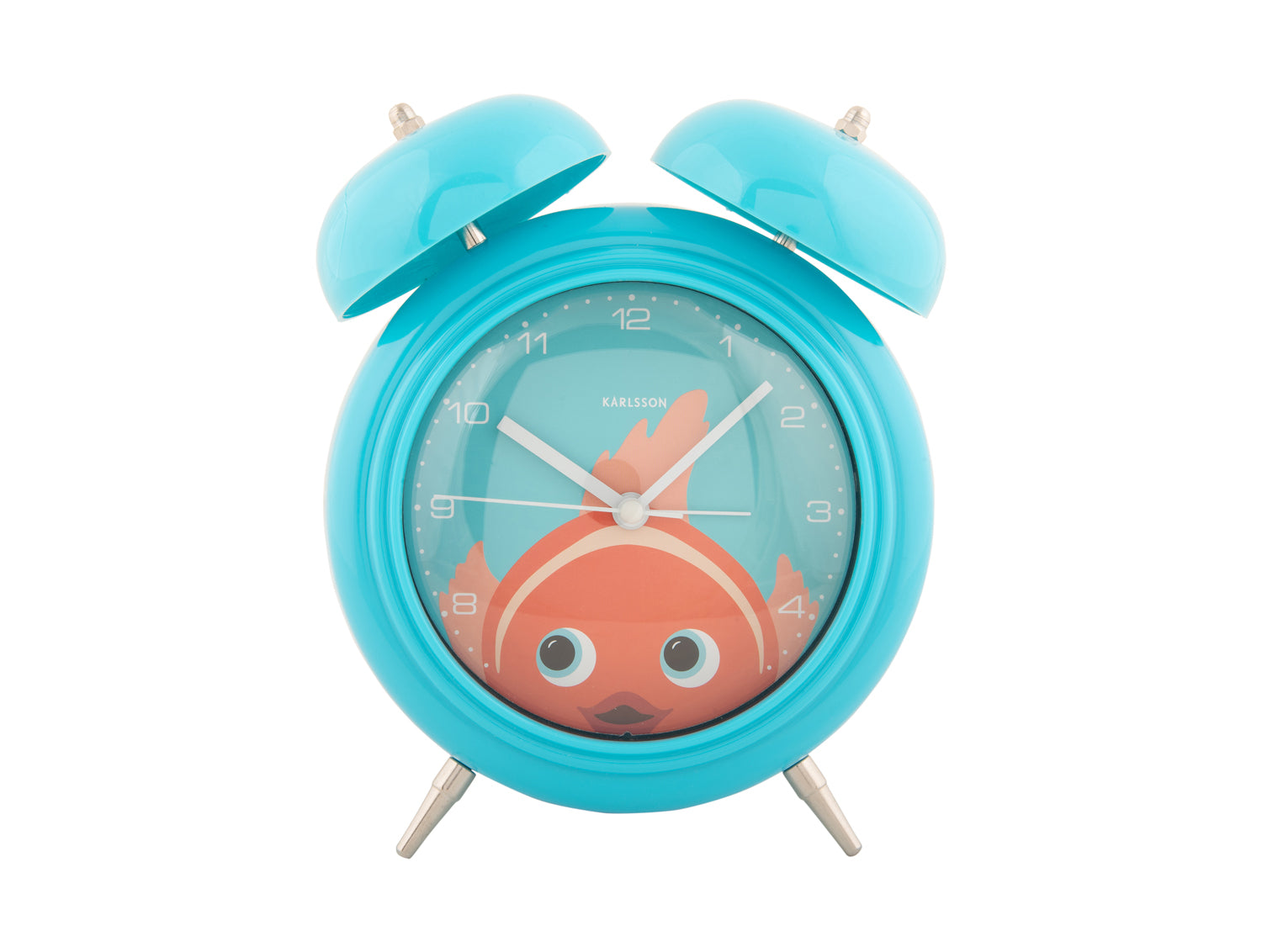 Karlsson Peekaboo Goldfish KA5980LB Wecker Hellblau • Bewegliche Augen • Kinderzimmer-Design